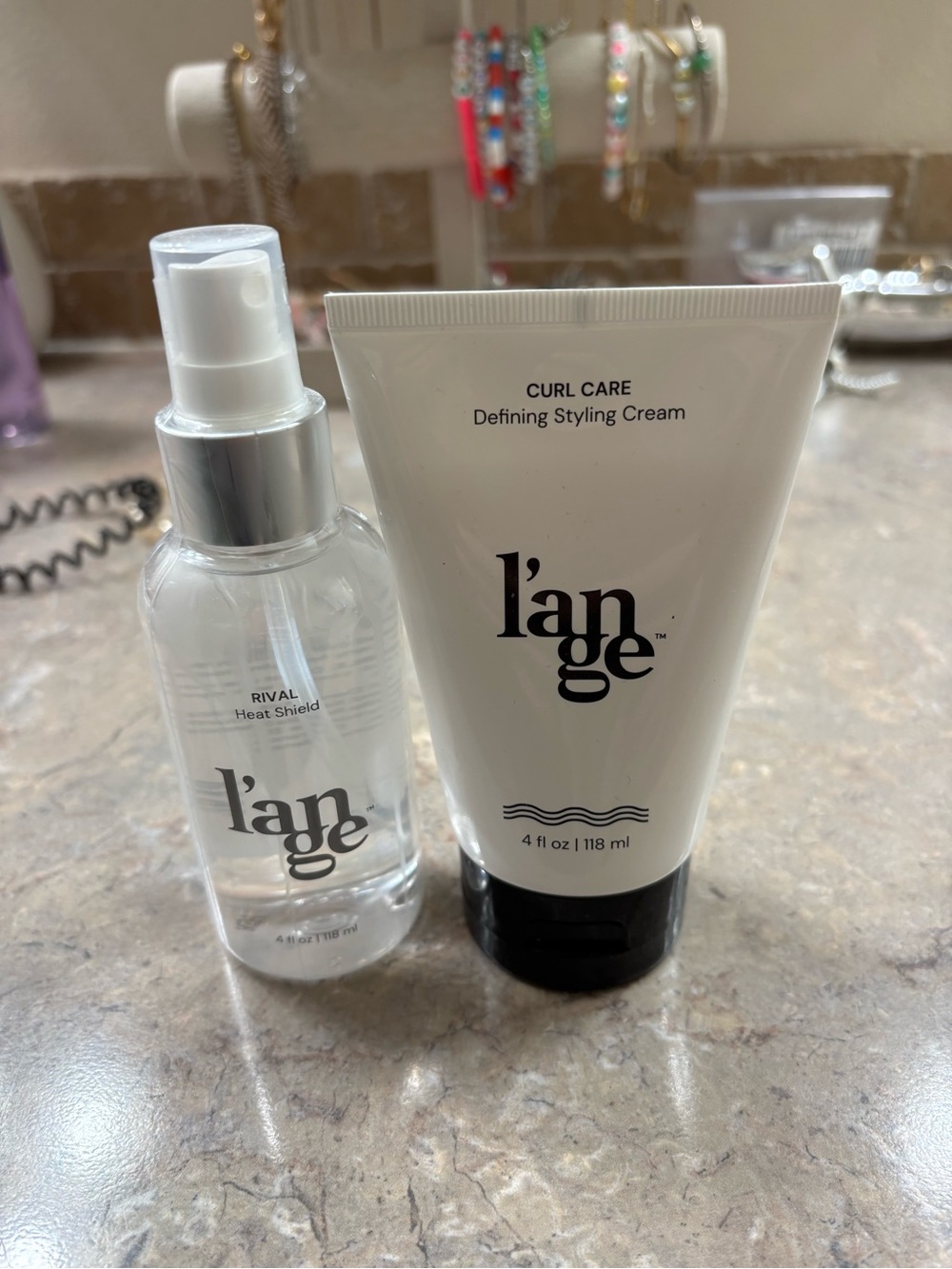 Lange Curl Care Defining Styling Cream & Heat Shield Duo - White